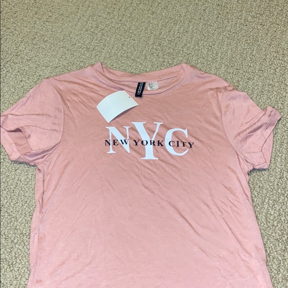 H&M NYC pink shirt size small NWT